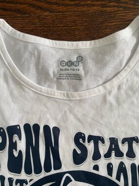 GEN2 White Graphic T-Shirt with Navy Print